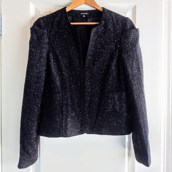 Saks Fifth Avenue Black Label Black Sparkle Blazer - Picture 1 of 6